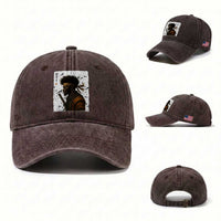 Afro American Samurai Washed Cotton Baseball Cap Japanese Vintage Graphic Sumie Katana
