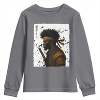 Afro American Samurai Youth Sweatshirt Japanese Vintage Graphic Sumie Katana - Wonder Print Shop