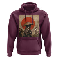 Vintage Samurai Black Cat Japanese Katana Hoodie Ukiyoe Cat Lover Gift