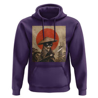 Vintage Samurai Black Cat Japanese Katana Hoodie Ukiyoe Cat Lover Gift