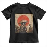 Vintage Samurai Black Cat Japanese Katana Toddler T Shirt Ukiyoe Cat Lover Gift