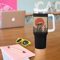Vintage Samurai Black Cat Japanese Katana Tumbler With Handle Ukiyoe Cat Lover Gift