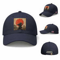 Japanese Samurai Baseball Cap Warrior With Katana Vintage Ukiyoe Style