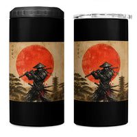 Japanese Samurai 4 in 1 Can Cooler Tumbler Warrior With Katana Vintage Ukiyoe Style