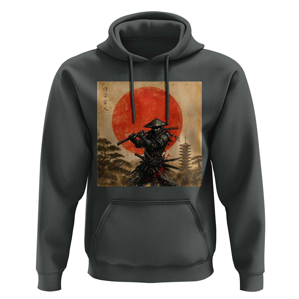 Japanese Samurai Hoodie Warrior With Katana Vintage Ukiyoe Style - Wonder Print Shop