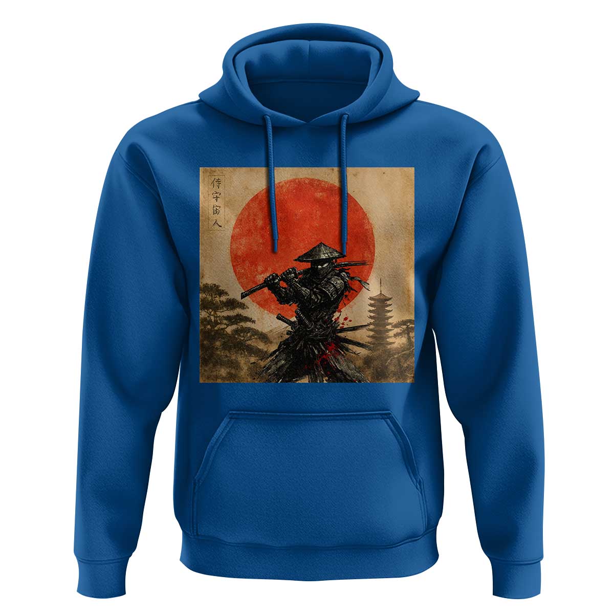 Japanese Samurai Hoodie Warrior With Katana Vintage Ukiyoe Style - Wonder Print Shop