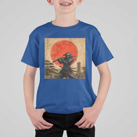 Japanese Samurai T Shirt For Kid Warrior With Katana Vintage Ukiyoe Style - Wonder Print Shop
