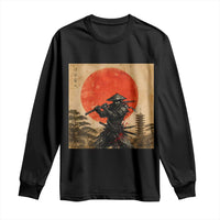 Japanese Samurai Long Sleeve Shirt Warrior With Katana Vintage Ukiyoe Style - Wonder Print Shop