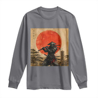 Japanese Samurai Long Sleeve Shirt Warrior With Katana Vintage Ukiyoe Style - Wonder Print Shop