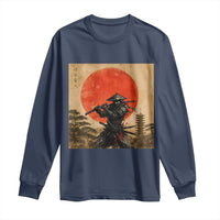 Japanese Samurai Long Sleeve Shirt Warrior With Katana Vintage Ukiyoe Style - Wonder Print Shop