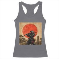 Japanese Samurai Racerback Tank Top Warrior With Katana Vintage Ukiyoe Style - Wonder Print Shop