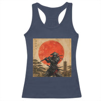 Japanese Samurai Racerback Tank Top Warrior With Katana Vintage Ukiyoe Style - Wonder Print Shop