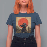 Japanese Samurai T Shirt For Women Warrior With Katana Vintage Ukiyoe Style - Wonder Print Shop