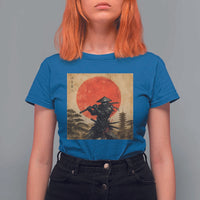 Japanese Samurai T Shirt For Women Warrior With Katana Vintage Ukiyoe Style - Wonder Print Shop