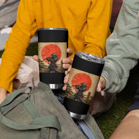 Japanese Samurai Tumbler Cup Warrior With Katana Vintage Ukiyoe Style