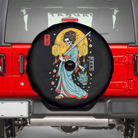 Horror Samurai Geisha Skull Spare Tire Cover Japanese Kimono And Katana - Wonder Print Shop