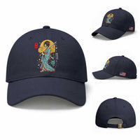 Horror Samurai Geisha Skull Baseball Cap Japanese Kimono And Katana