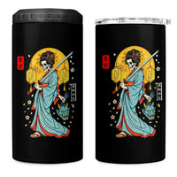 Horror Samurai Geisha Skull 4 in 1 Can Cooler Tumbler Japanese Kimono And Katana
