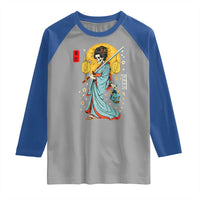 Horror Samurai Geisha Skull Raglan Shirt Japanese Kimono And Katana - Wonder Print Shop