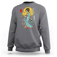 Horror Samurai Geisha Skull Sweatshirt Japanese Kimono And Katana - Wonder Print Shop