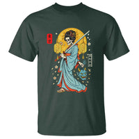Horror Samurai Geisha Skull T Shirt Japanese Kimono And Katana - Wonder Print Shop