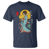 Horror Samurai Geisha Skull T Shirt Japanese Kimono And Katana - Wonder Print Shop