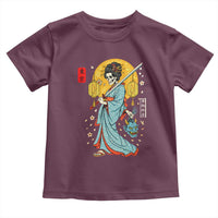 Horror Samurai Geisha Skull Toddler T Shirt Japanese Kimono And Katana - Wonder Print Shop