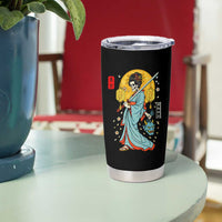 Horror Samurai Geisha Skull Tumbler Cup Japanese Kimono And Katana