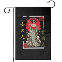 Gothic Japanese Geisha Skeleton Garden Flag Wearing Kimono - Wonder Print Shop