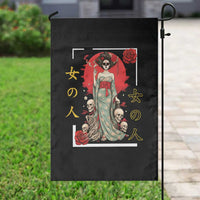 Gothic Japanese Geisha Skeleton Garden Flag Wearing Kimono - Wonder Print Shop