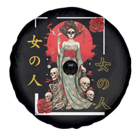 Gothic Japanese Geisha Skeleton Spare Tire Cover Wearing Kimono - Wonder Print Shop