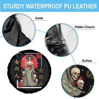 Gothic Japanese Geisha Skeleton Spare Tire Cover Wearing Kimono - Wonder Print Shop