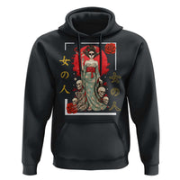 Gothic Japanese Geisha Skeleton Hoodie Wearing Kimono - Wonder Print Shop