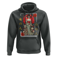 Gothic Japanese Geisha Skeleton Hoodie Wearing Kimono - Wonder Print Shop