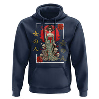 Gothic Japanese Geisha Skeleton Hoodie Wearing Kimono - Wonder Print Shop