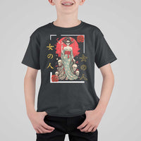 Gothic Japanese Geisha Skeleton T Shirt For Kid Wearing Kimono - Wonder Print Shop