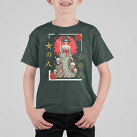 Gothic Japanese Geisha Skeleton T Shirt For Kid Wearing Kimono - Wonder Print Shop