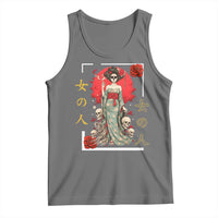 Gothic Japanese Geisha Skeleton Tank Top Wearing Kimono - Wonder Print Shop