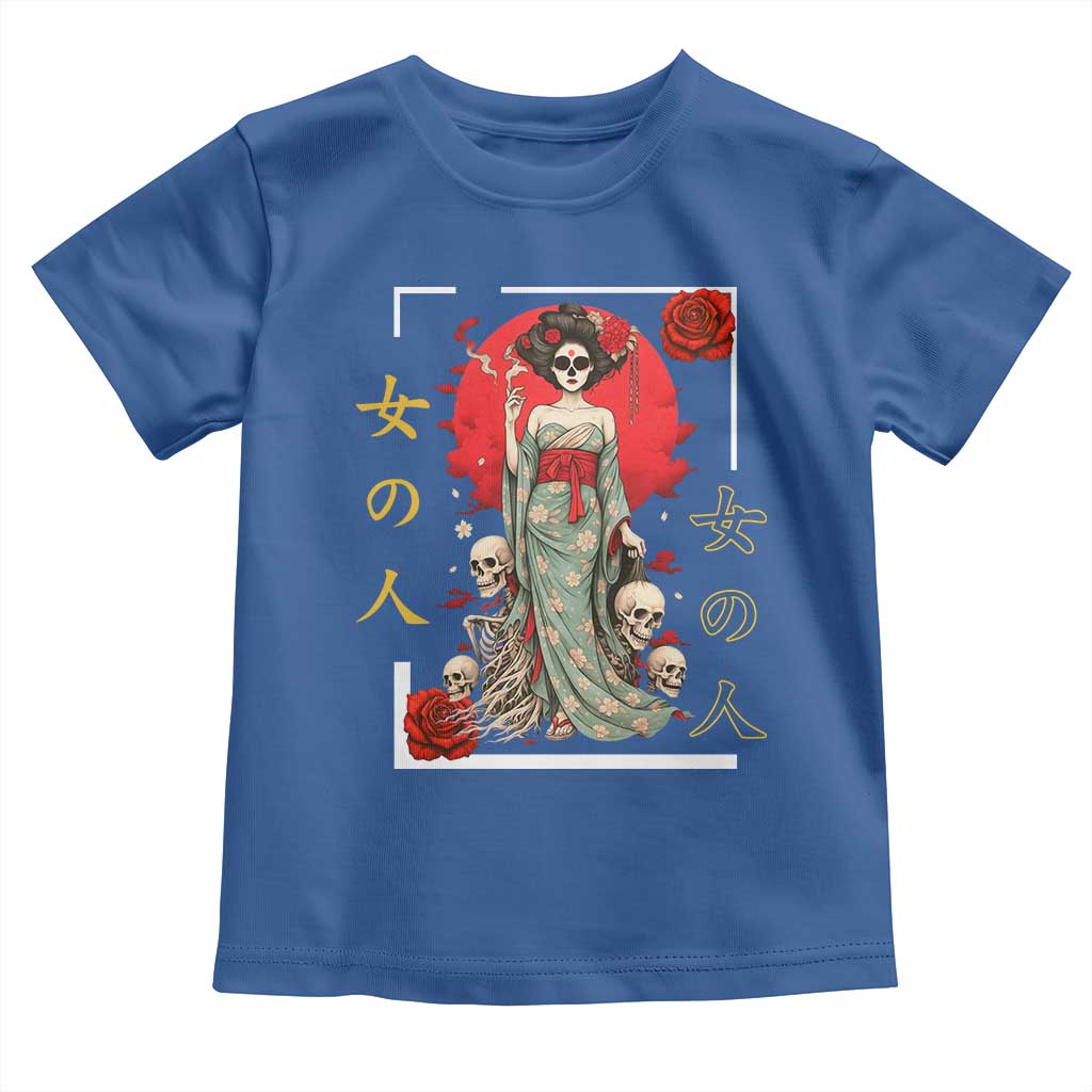 Gothic Japanese Geisha Skeleton Toddler T Shirt Wearing Kimono - Wonder Print Shop