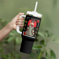 Gothic Japanese Geisha Skeleton Tumbler With Handle Wearing Kimono