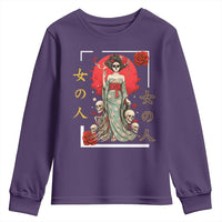 Gothic Japanese Geisha Skeleton Youth Sweatshirt Wearing Kimono - Wonder Print Shop