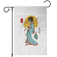 Gothic Samurai Geisha Skeleton Garden Flag Japanese Kimono And Katana - Wonder Print Shop