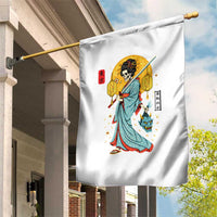 Gothic Samurai Geisha Skeleton Garden Flag Japanese Kimono And Katana - Wonder Print Shop