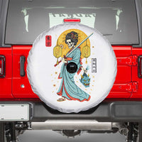 Gothic Samurai Geisha Skeleton Spare Tire Cover Japanese Kimono And Katana - Wonder Print Shop