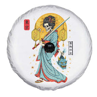 Gothic Samurai Geisha Skeleton Spare Tire Cover Japanese Kimono And Katana - Wonder Print Shop