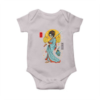 Gothic Samurai Geisha Skeleton Baby Onesie Japanese Kimono And Katana - Wonder Print Shop