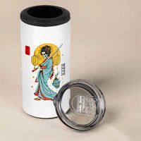 Gothic Samurai Geisha Skeleton 4 in 1 Can Cooler Tumbler Japanese Kimono And Katana