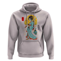 Gothic Samurai Geisha Skeleton Hoodie Japanese Kimono And Katana - Wonder Print Shop