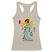 Gothic Samurai Geisha Skeleton Racerback Tank Top Japanese Kimono And Katana - Wonder Print Shop
