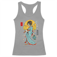 Gothic Samurai Geisha Skeleton Racerback Tank Top Japanese Kimono And Katana - Wonder Print Shop